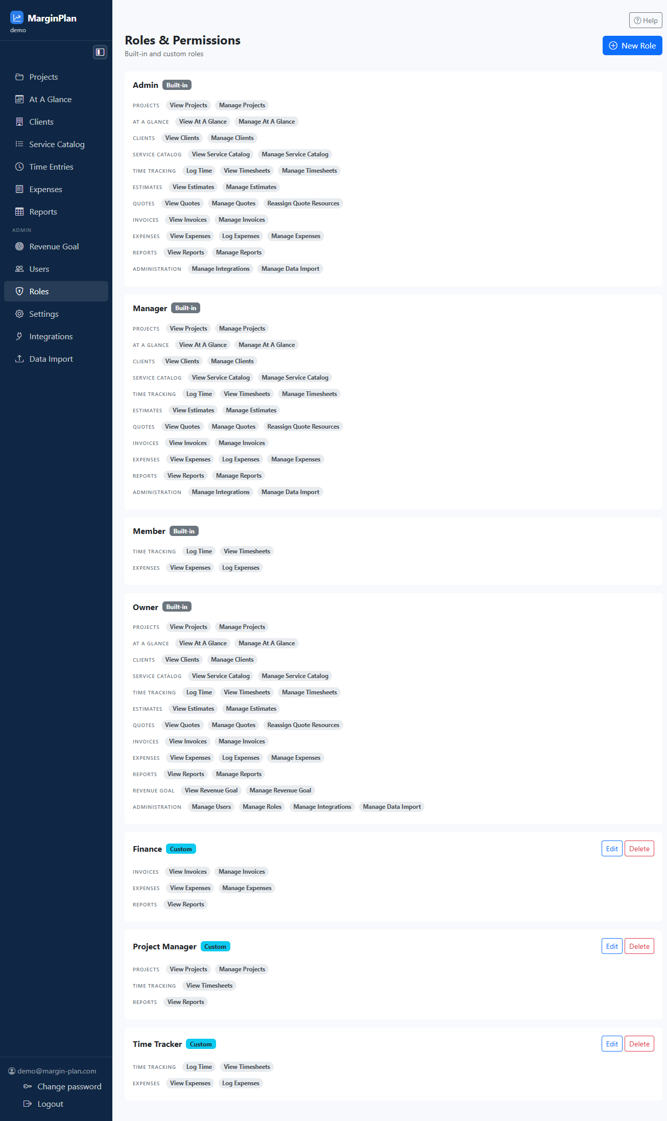 Roles screenshot