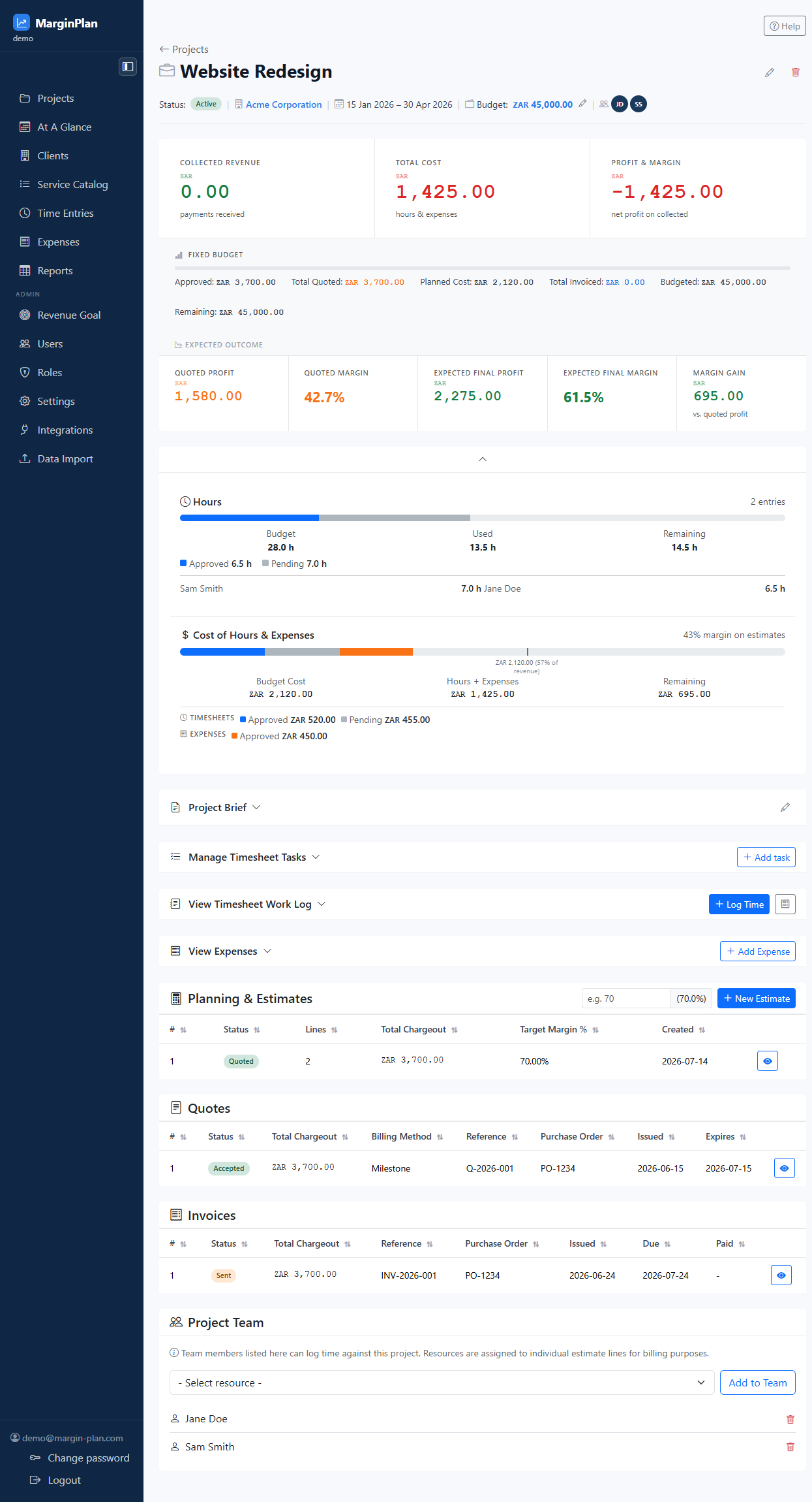 Project Detail screenshot