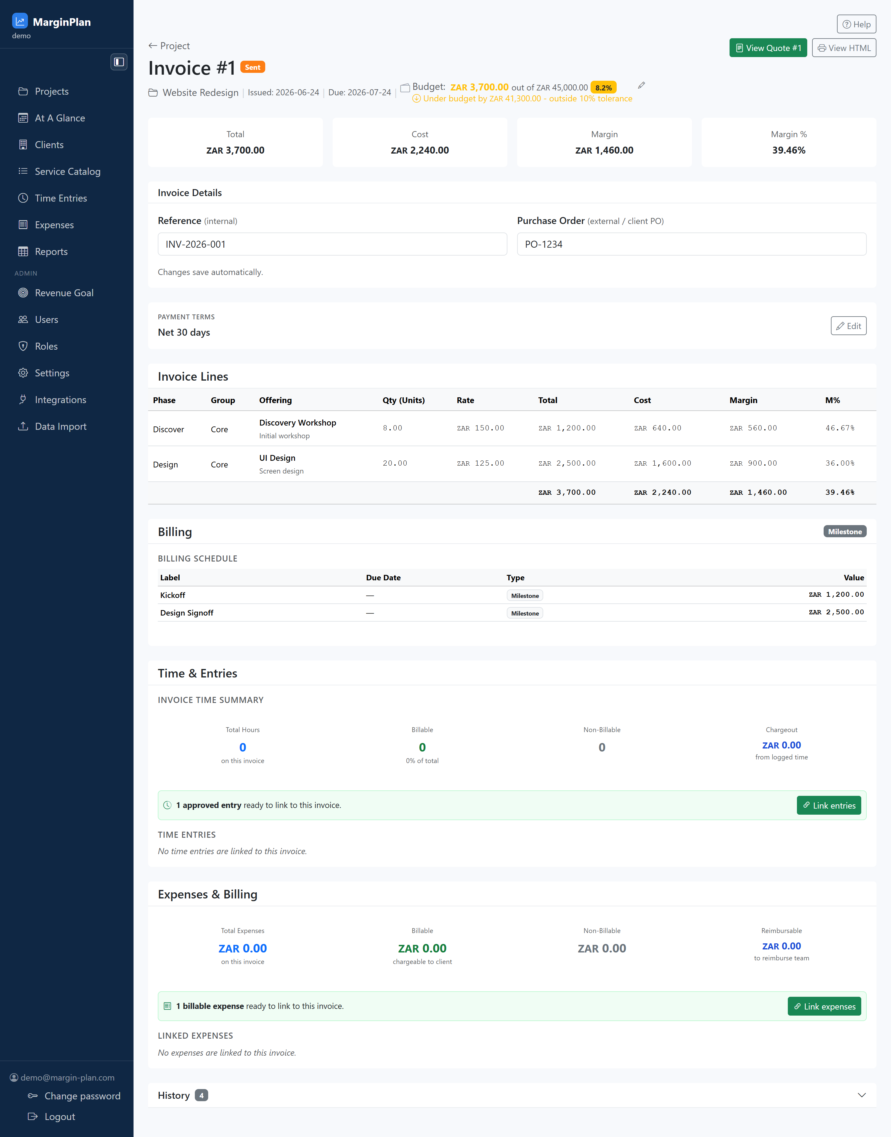 Invoice Workflow screenshot