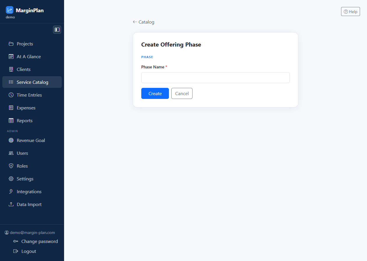 Catalog Category Form screenshot